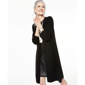 Charter Club Women's Pure Cashmere Duster Cardigan  Black Size S